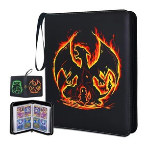 Classeur de cartes à collectionner sur mesure à 9 pochettes, en cuir PU imperméable, avec 4 pochettes pour 900 cartes et documents - Product Image 4