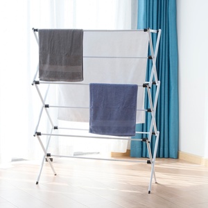Adjustable <strong>Extension</strong>-type Three Rod <strong>Garment</strong> Clothes Dryer Rack Single Bar <strong>Garment</strong> Rack Eco-friendly Carton Box White