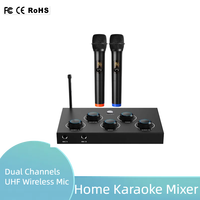 Système de microphone sans fil Bluetooth pour karaoké à domicile, avec double bouton, UHF 16 canaux, micros portables pour TV, PC, amplificateur et haut-parleur