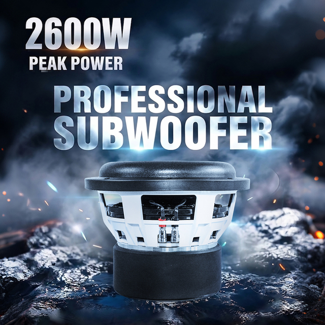 GRANVOZ 10 Inch Subwoofer Speaker Aluminium Basket RMS 1300W 205 OZ Dual 2Ohm/4Ohm Model SUB-1010A-1300W for Car Audio