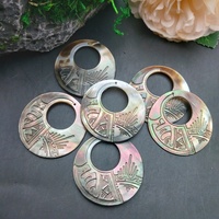 40mm Nacre Naturelle Sculptée à la Main Pendentif Coquillages Fashion Jewelry Making Animal Beads Mop Shell Charms