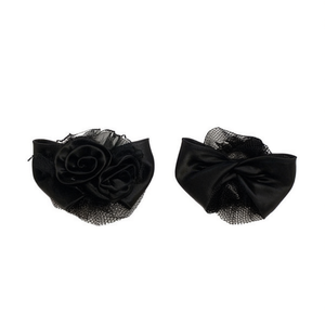 Fermagli per capelli con nodo in seta Two Hearts neri, 12 pezzi - Product Image 2