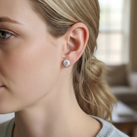 Boucles d'oreilles en diamant cultivé en laboratoire certifié IGI personnalisées, or blanc 14K 18K, bijoux fins pour femmes