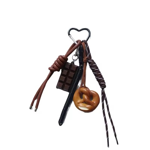 Brown Series Soda Bread Keychain Korean Ins Bag Miu Keychain Pendant Chocolate Keychain