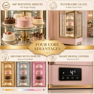 Vetrina Refrigerata Verticale a 3 Porte per Esposizione Torte / Pasticceria - Product Image 2