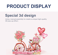 Winpsheng vente chaude cartes de voeux pop-up 3D faites à la main pour la Saint-Valentin personnalisées
