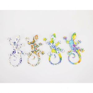 Ornement en polyrésine lézard personnalisé avec logo, couleur néon, impression par transfert, forme Art Déco pour suspension murale, cadeaux souvenirs d'Espagne - Product Image 2