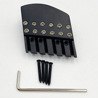 6 String Headless Electric Guitar Bridge, Slanted Fret Honeycomb Structure String Lock Kit with Full Accessories