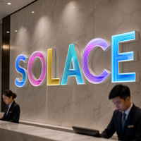 Enseigne personnalisée avec lettres en relief LED Infinity Mirror pour votre entreprise, logo de hall d'entreprise, signalétique murale 3D pour la réception de bureau
