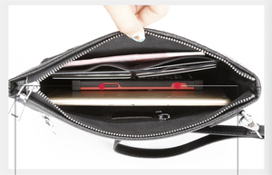 Nuevo Bolso de Mano Tipo Sobre de Piel Auténtica Negra para Hombre, Estilo Clutch de Cocodrilo, Venta al Por Mayor - Product Image 5