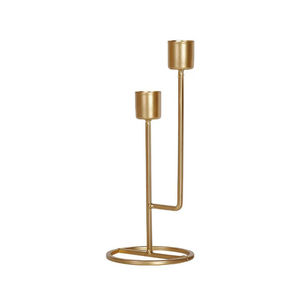 Candelabro Doble Dorado Moderno con Diseño Elevado, Marco Metálico Elegante, Base Resistente, Perfecto para Decoración del Hogar y Mesa - Product Image 4