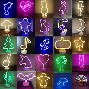 Letreros de neón estéticos para chicas adolescentes y niños al por mayor, luces de decoración con luz de neón de planeta alimentada por batería o USB
