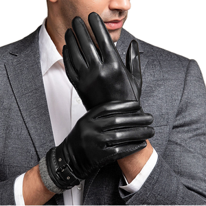 Gants d'hiver chauds pour le cyclisme et le ski, gants en fourrure haut de gamme durables, compatibles avec les écrans tactiles, en peau de mouton pour hommes - Product Image 1