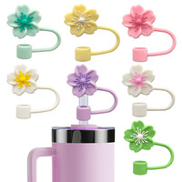 Capuchon de paille en silicone 8 mm motif pivoine et bouchon antidérapant 10 mm pour gobelets – Écologique et le plus vendu
