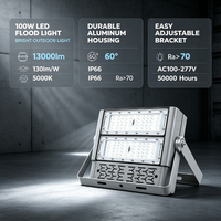 Projecteur LED COB IP66 haute luminosité 6000K lumière du jour en alliage d'aluminium, garantie 3 ans, idéal pour les stades et la construction – Vente directe usine