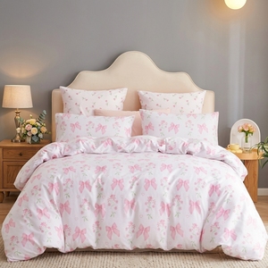 Juego de Ropa de Cama <span class=keywords><strong>Infantil</strong></span> Tospass con Diseño Floral, <span class=keywords><strong>Funda</strong></span> de Edredón con Cierre de Microfibra <span class=keywords><strong>Blanca</strong></span> y Rosa con Certificación Oeko-Tex, 1 <span class=keywords><strong>Funda</strong></span> de Almohada de 80x80cm - Product Image 4