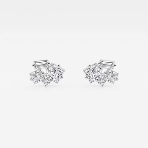 ต่างหูทรงโมเสคแบบกรอบ 1 กะรัต ดีไซน์หรูหรา ประดับด้วยประกายระยิบระยับ สวยงามอย่างมีระดับ เหมาะสำหรับผู้หญิงใส่ได้ทุกวัน - Product Image 3