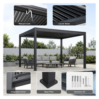 Kits de pergola à toit à lames orientables manuelles, pergolas de jardin modernes, pergola bioclimatique, auvent de pergola, pergola imperméable pour terrasse de villa