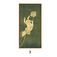 Art décoratif en feuilles de bananier de style thaïlandais d'Asie du Sud-Est : Art mural pour studios de yoga et salons de beauté ; Peintures murales de plantes tropicales