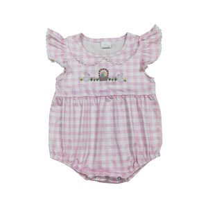 Ropa de Verano para Bebés Niñas, Bonito Mono de Manga Corta con Estampado Animal, Bolsillo, Verde, Algodón y Spandex, Cierre de Botones - Product Image 5