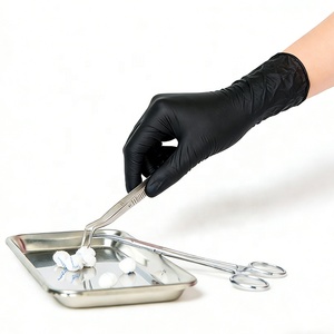 Gants en vinyle noir sans <span class=keywords><strong>latex</strong></span> étanche examen médical soins dentaires pour animaux de compagnie 4mil gants en PVC jetables sans poudre pour médecin - Product Image 1