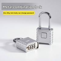 KUNTU KP53 High Security Resettable 4-Digit Combination Lock Square Zinc Alloy Luggage Padlock for Safety