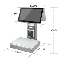 Caja Registradora Electrónica LICON de 15 kg y 15.6'' con Pantalla Táctil POS, Báscula, Impresora de Recibos con Código de Barras, IA, Windows 10, Pantalla Capacitiva de 10 Puntos, 4 GB de RAM