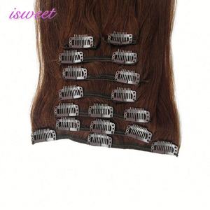 Extensions de cheveux humains vierges russes Remy à la vente chaude, naturelles, à clips, brun foncé, lisses, vague profonde, vague d'eau, vague de corps Yaki - Product Image 3