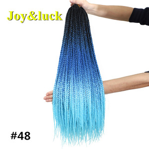 24 Inch 22 Rễ Xoắn Tóc Crochet Bện Hộp Bện Đầy Màu Sắc Ombre Xám 3S Sợi Tổng Hợp Niềm Đam Mê Bện Tóc Nối - Product Image 2