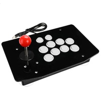 Manette de jeu filaire USB à double vibration, contrôleur de combat mini arcade à latence nulle pour PC