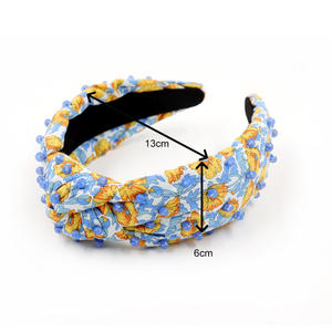 Finestyle – accessoires pour <span class=keywords><strong>cheveux</strong></span> OMG, bandeaux divers en tissu bleu cristal pierre <span class=keywords><strong>couture</strong></span> à la main pour femmes, bandeau avec chouchous pour <span class=keywords><strong>cheveux</strong></span> - Product Image 3