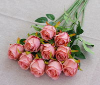Fleurs artificielles en rose faites à la main, en plastique, réalistes, durables, imperméables, tiges florales pour la décoration de mariage et de la maison