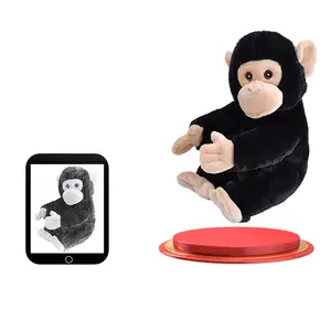 Juguete de peluche de gorila negro personalizado, mono suave de piel auténtica realista vívida con LOGOTIPO personalizado, juguete de peluche