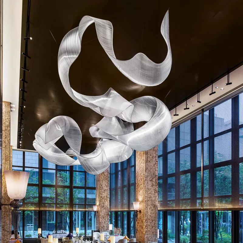 Современная подвесная люстра для лобби отеля Neonlap, 1 м/4 м/6 м, люстра из хрустального стекла, AMY Sheng