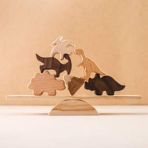 幼児教育モンテッソーリ木動物スタッキングビルディングブロック多機能糸バランスシーソーおもちゃ男の子用女の子 - Product Image 6