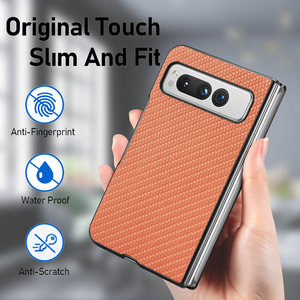 Slim <strong>Fiber</strong> Pattern Plastic Hard Case Anti-shock Anti-drop Protective Case Cover for <strong>Google</strong> Pixel Foldo Mobile Phone Shell - Product Image 4