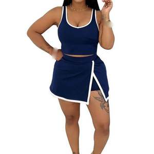 <span class=keywords><strong>Robe</strong></span> de sport de tennis avec jupe à nouer à col carré personnalisé avec soutien-gorge intégré rembourré - Product Image 2