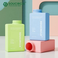 Bouteille en plastique HDPE carrée de 500 ml, personnalisée en usine, adaptée au détergent à lessive, avec bouchon à vis à languette.