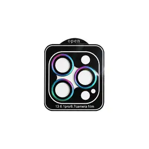 LFD898 New Hot Colorful <strong>Camera</strong> Lens Single Aluminum Alloy Back Film Lens Screen <strong>Protectors</strong> for <strong>iPhone</strong> 12 13 <strong>14</strong> <strong>Pro</strong> Max Mini - Product Image 1