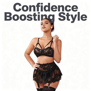 2025 Bestseller Sexy Transparente Dessous-Set 3-teilig Ösen-Spitze Stickerei Körperformende Unterwäsche Durchsichtige Luxus-Lingerie - Product Image 6