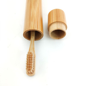 Bamboo <b>Toothbrush</b> <b>Holder</b> Set 4 Pieces Portable Wood Hotel Guestroom Amenities - Product Image 4