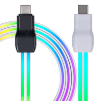 Nouveau produit, câble de charge pour téléphone de type C, blanc et noir, écologique, tressé, 1 m, lumineux, LED, pour ordinateur/imprimante