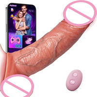 App-gesteuerter Penis-Sleeve Vibrator 5-in-1 Realistisches Erwachsenen-Sexspielzeug für Männer Penisverlängerung Vibrierender Penisring