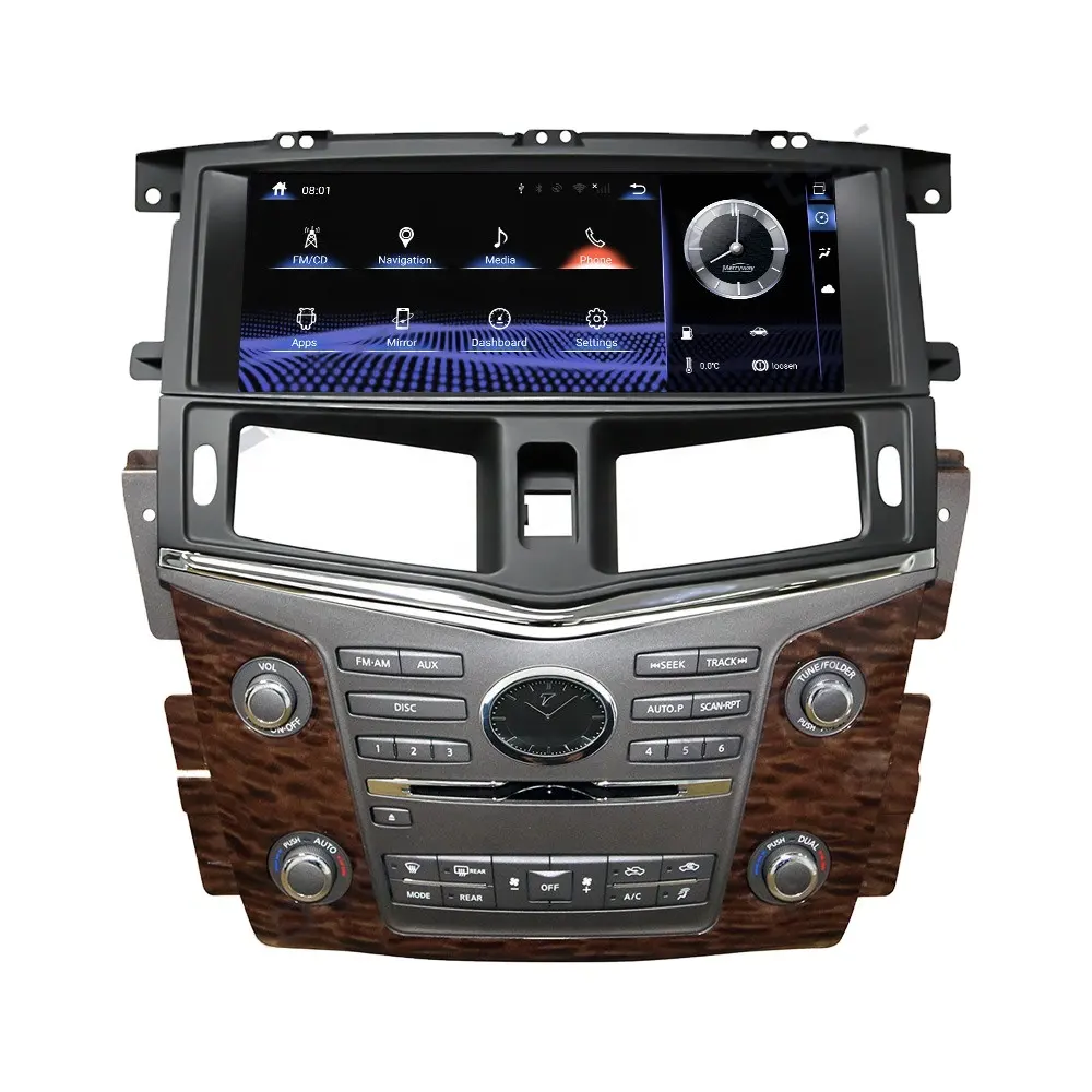 Octa çekirdek 4 + 64G 12.3 "Android 9.0 araba multimedya oynatıcı Nissan Patrol XE Infiniti QX80 2010 + araba Navi radyo stereo kafa ünitesi