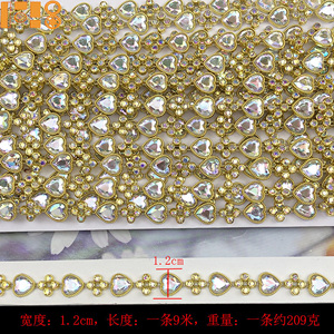 Cheap Acrylic AB Color Plastic Trimming Gold Chain for Clothing Accessories for Carnivals &amp; <strong>Mum</strong> Homecoming Wreath Decoration - Product Image 5