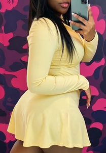 Spring <strong>Fall</strong> Women Solid 2 Piece Above Knee Short Skirt 2 Piece Set Sexy &amp; Club Breathable Jackets and Skirts Sets Two Piece Set - Product Image 5