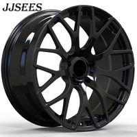 JJSEES Jantes de voiture forgées 20 21 22 pouces 5x112 5x130 PCD en alliage d'aluminium noir brillant pour BMW M2 F87 Série 3 G80 E92 E46 E92