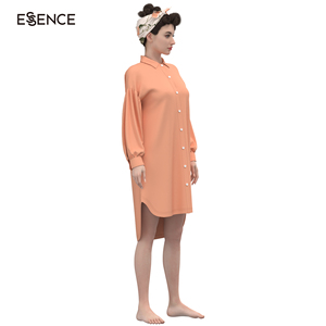 <span class=keywords><strong>Camicia</strong></span> da <span class=keywords><strong>notte</strong></span> a maniche lunghe con <span class=keywords><strong>camicia</strong></span> da <span class=keywords><strong>notte</strong></span> abbottonata morbida Casual di Design 3D per le donne - Product Image 4