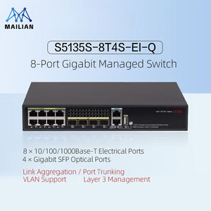 สวิตช์เชื่อมต่อเครือข่ายกิกะบิตรุ่น G H3C S5135S-EI ซีรีส์ที่ได้รับการปรับปรุง รองรับ VLAN SNMP QoS 8/10 พอร์ต ความเร็ว 10/100/1000Mbps ความจุ 672Gbps แบบไร้พัดลม ใช้ไฟ AC - Product Image 1