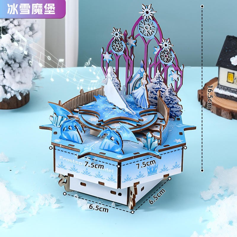 Boîte à musique Château Magique de Glace et de Neige